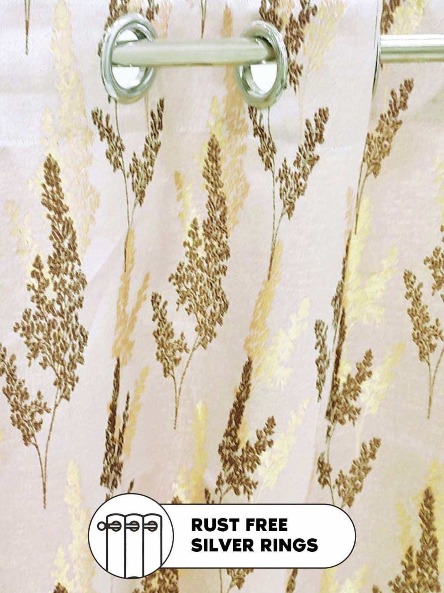 Bianca EL`PESSO Silver & Brown Faux Silk 7 Ft. Door Curtain