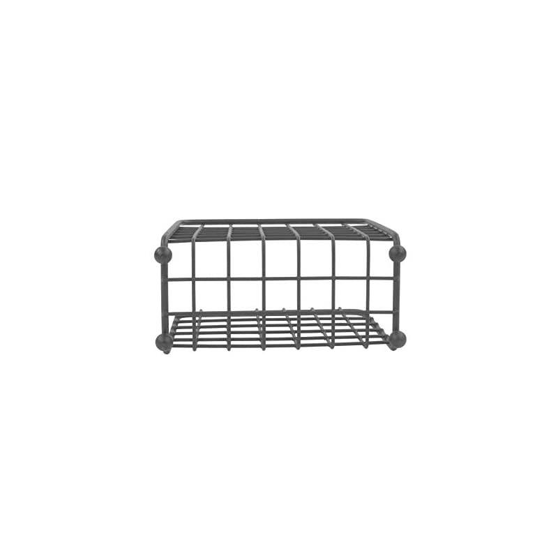 Grid Holder Upright Rustic Paper Dispenser for Kitchen Tables & Countertops, Vertical Napkin Stand with Farmhouse Charm, Industrial Gray