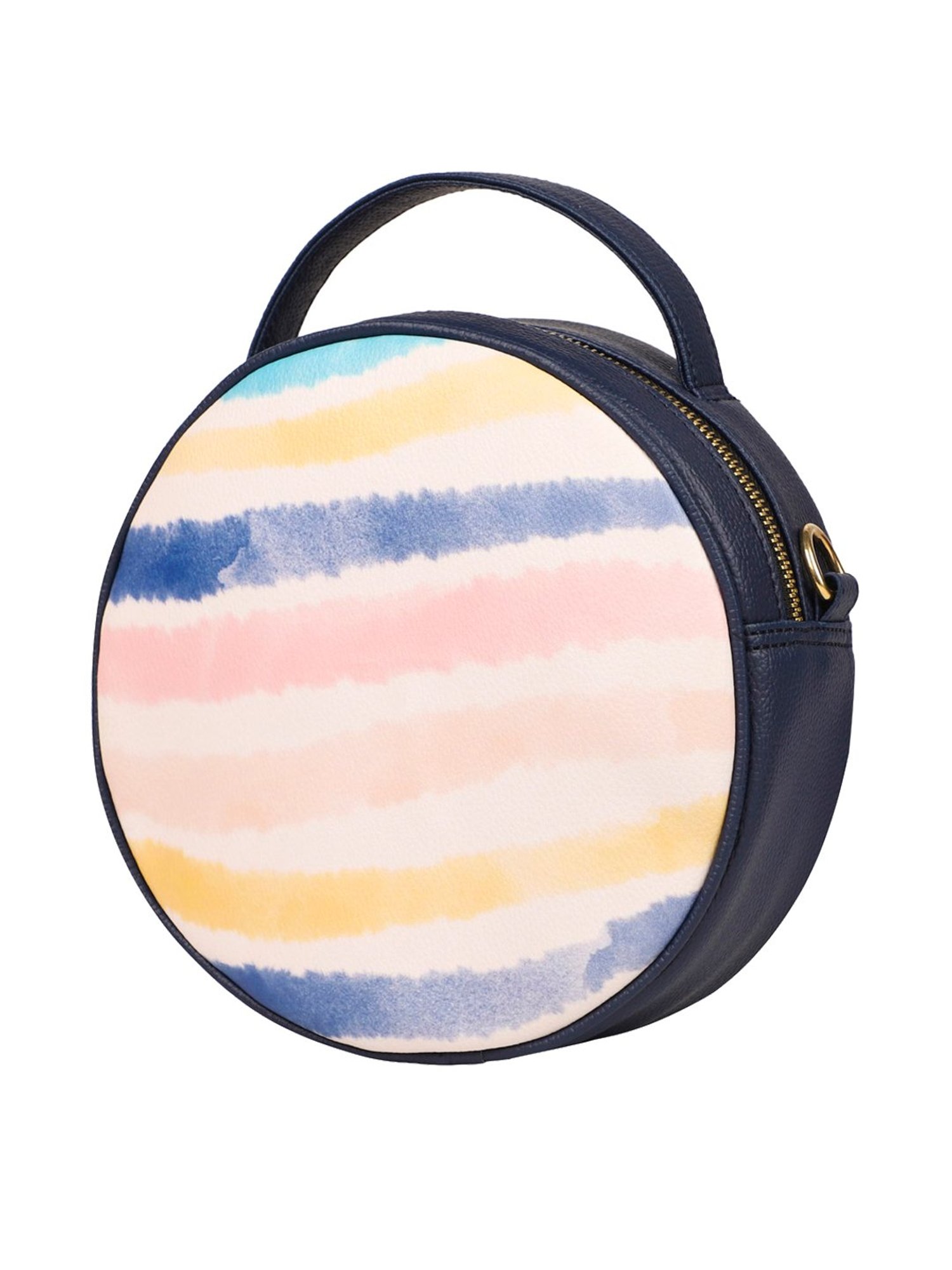 Bagsy Malone Navy Blue Printed Medium Handbag