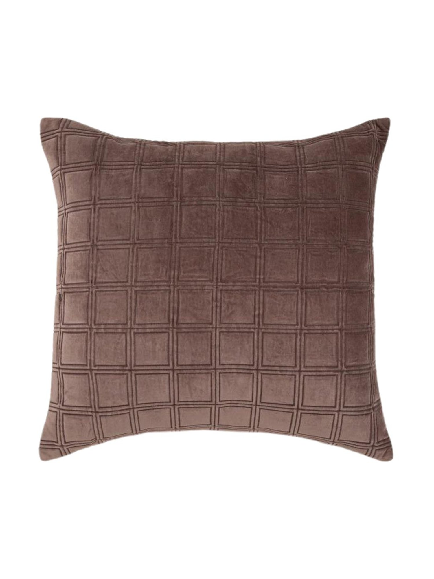 Home4U Brown Cotton Cushion Cover