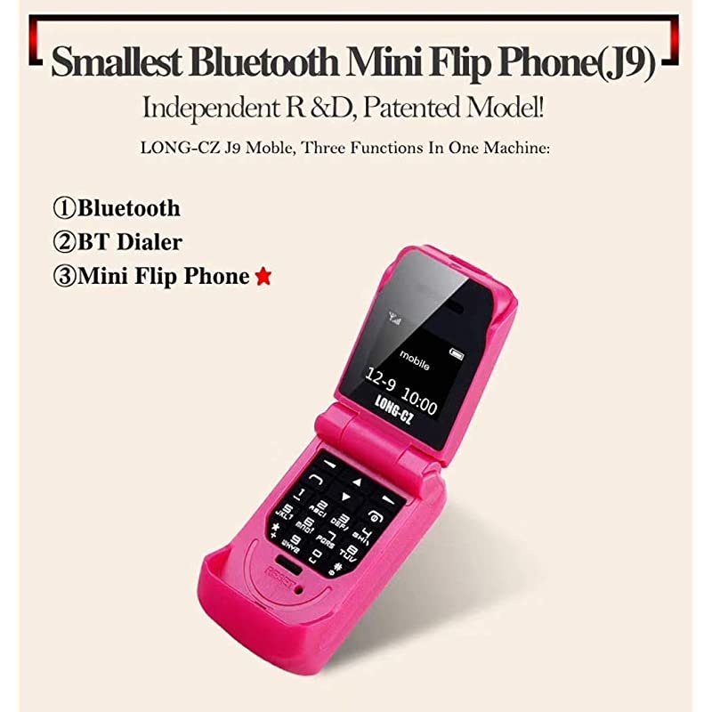 J9 World Mini Smallest Flip Mobile Phone Unlocked Black
