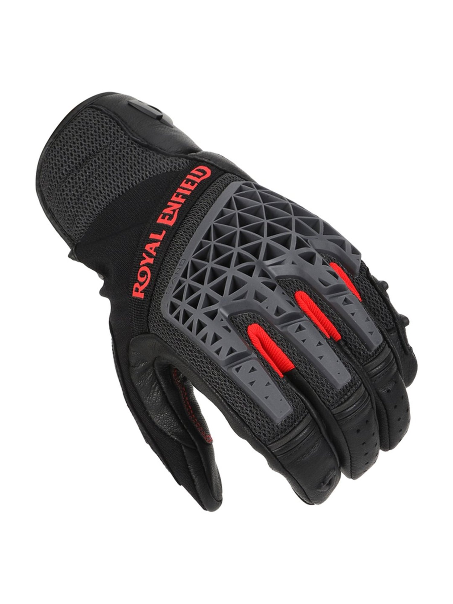 Royal Enfield Grey Textured Sahara Air Riding Gloves - XL