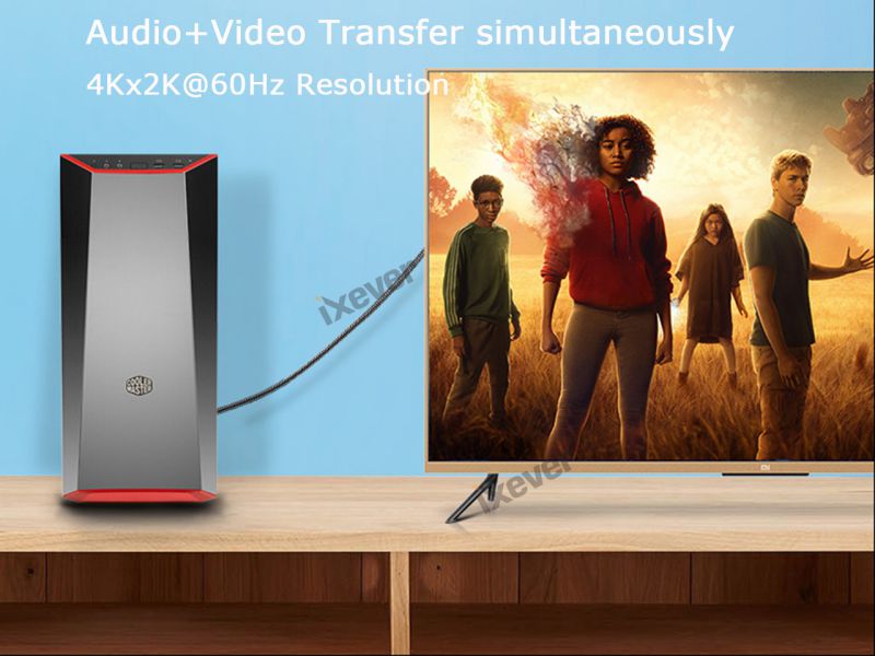 DisplayPort to HDMI Adapter Cable 4K 6.6ft 2Pack, iXever DisplayPort(DP) to HDMI Adaptor Male to Male 4K 60Hz UHD High Speed, Compatible for Lenovo, HP, DELL, GPU, AMD, NVIDIA, More