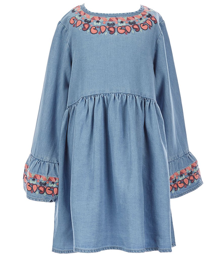 Peek Little/Big Girls 2T-12 Embroidered Chambray A-Line Dress
