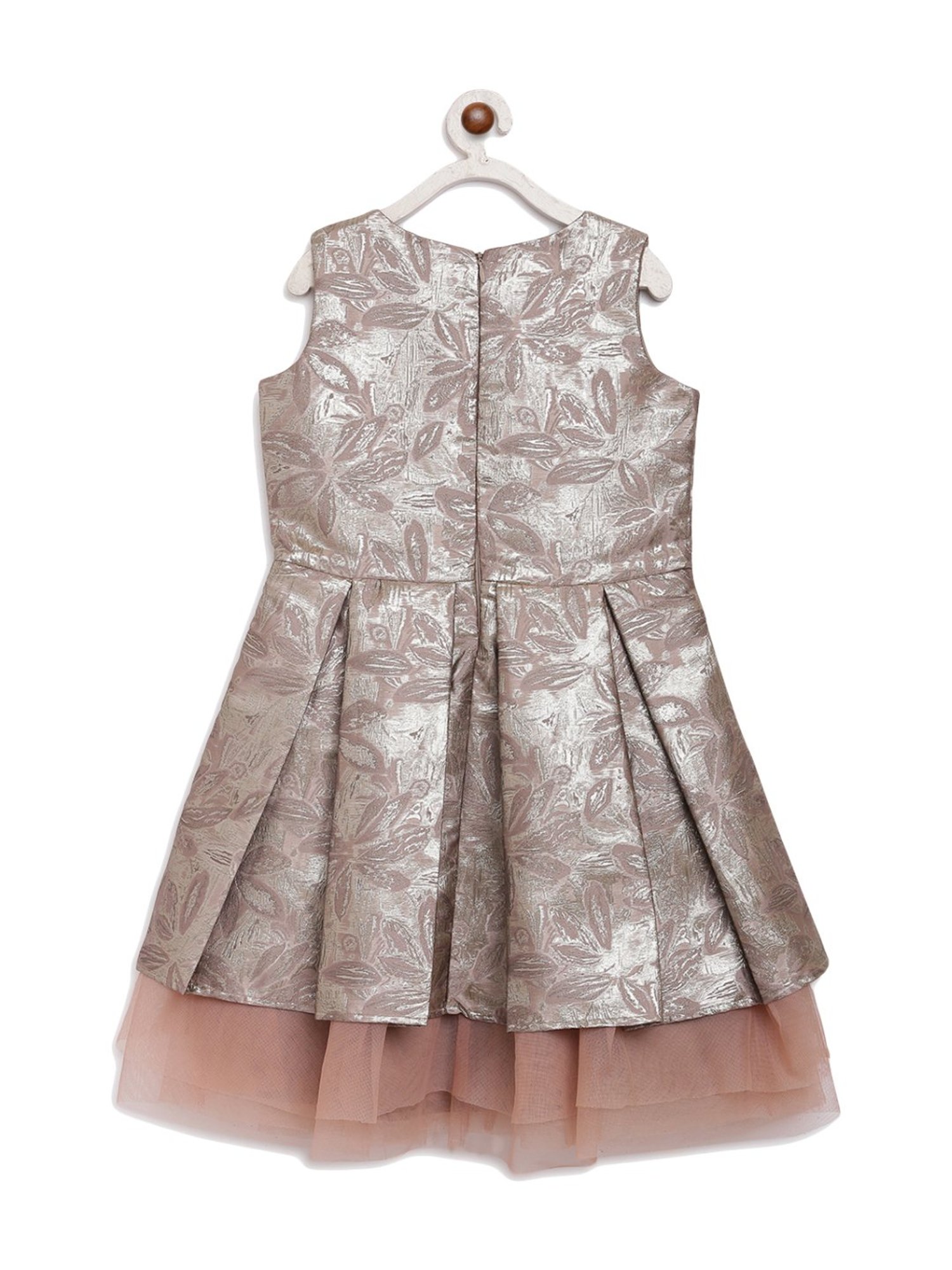 Butterfly Blush Kids Brown Printed Dress