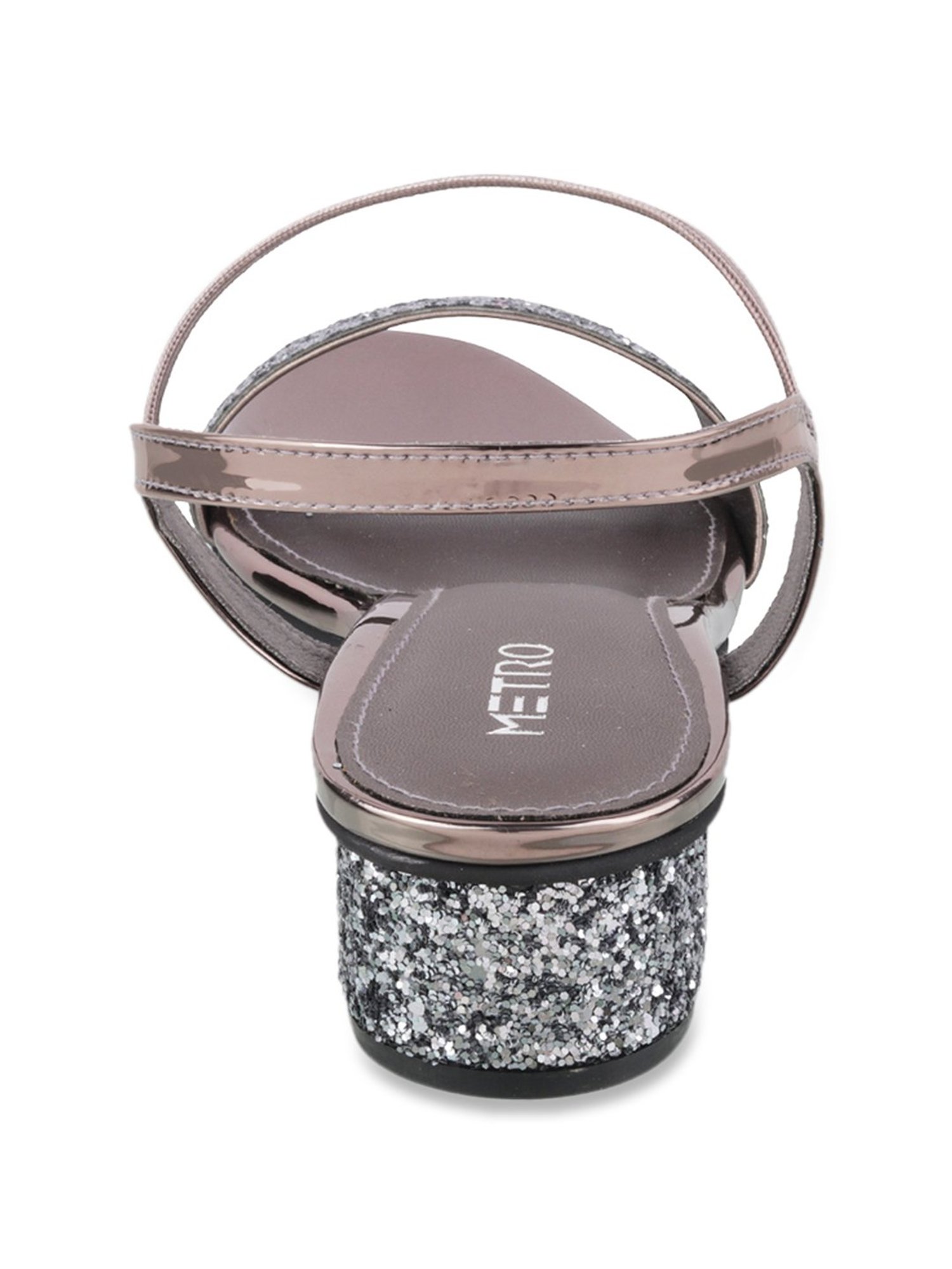 Metro Women's Gun Metal Ankle Strap Sandals