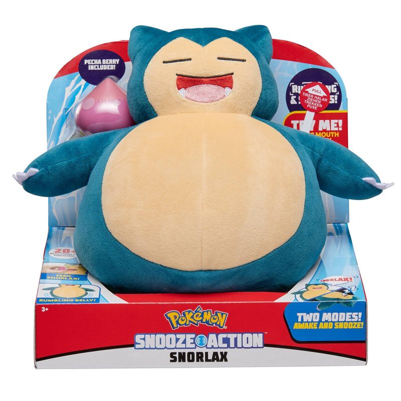 Pokemon- Feature Plush (Snooze Action) - Snorlax