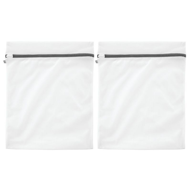 mDesign Laundry Mesh Fabric Wash Bag for Delicates - 16" x 20" - 2 Pack -White
