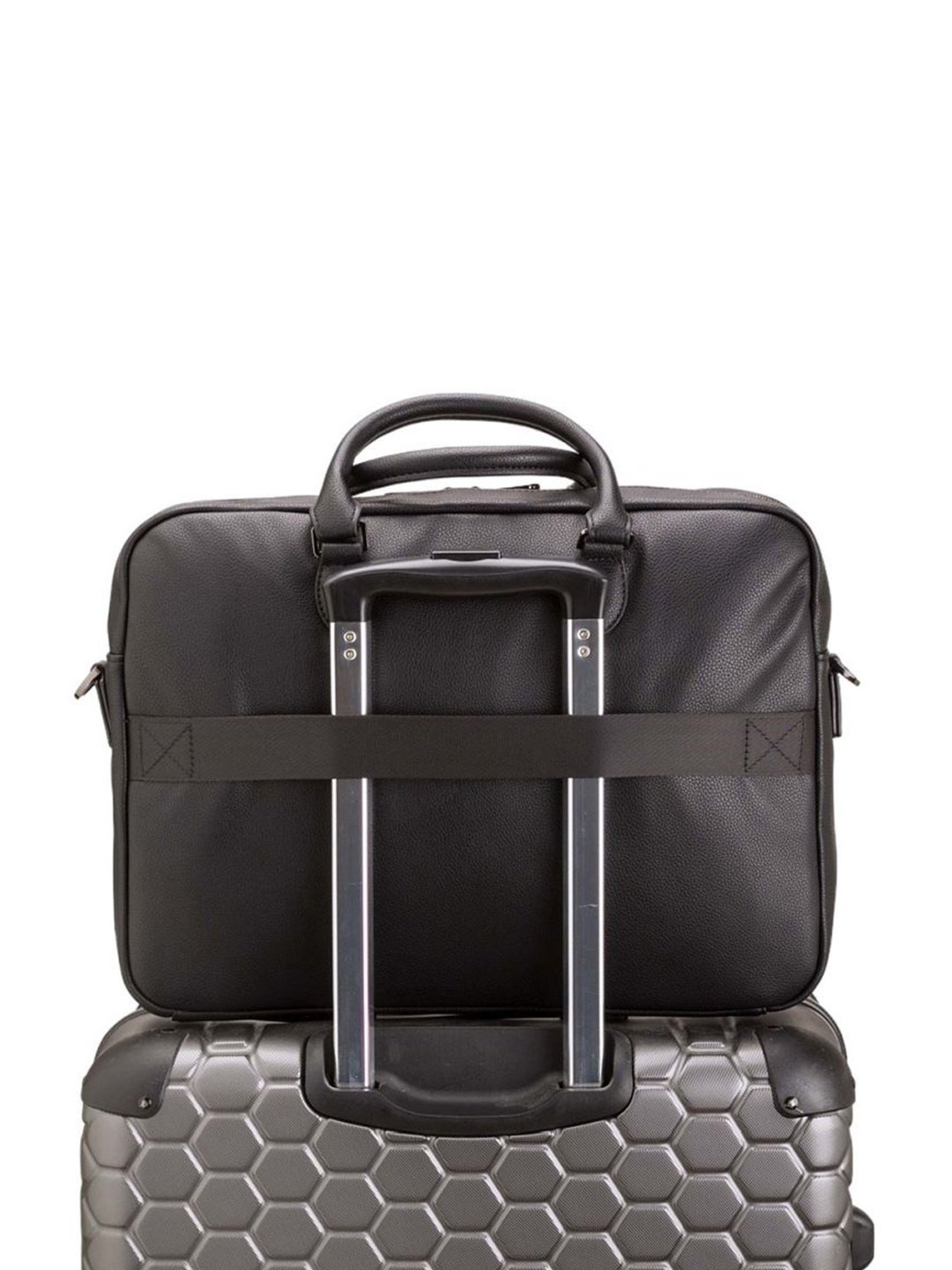 Carpisa Capable Pro Black Faux Leather Solid Laptop Messenger Bag