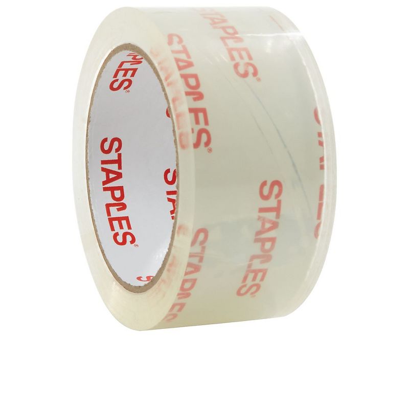 Staples Natural Rubber Packing Tape 1.89" x 54.7 Yds Clear 6/PK 11105-CC