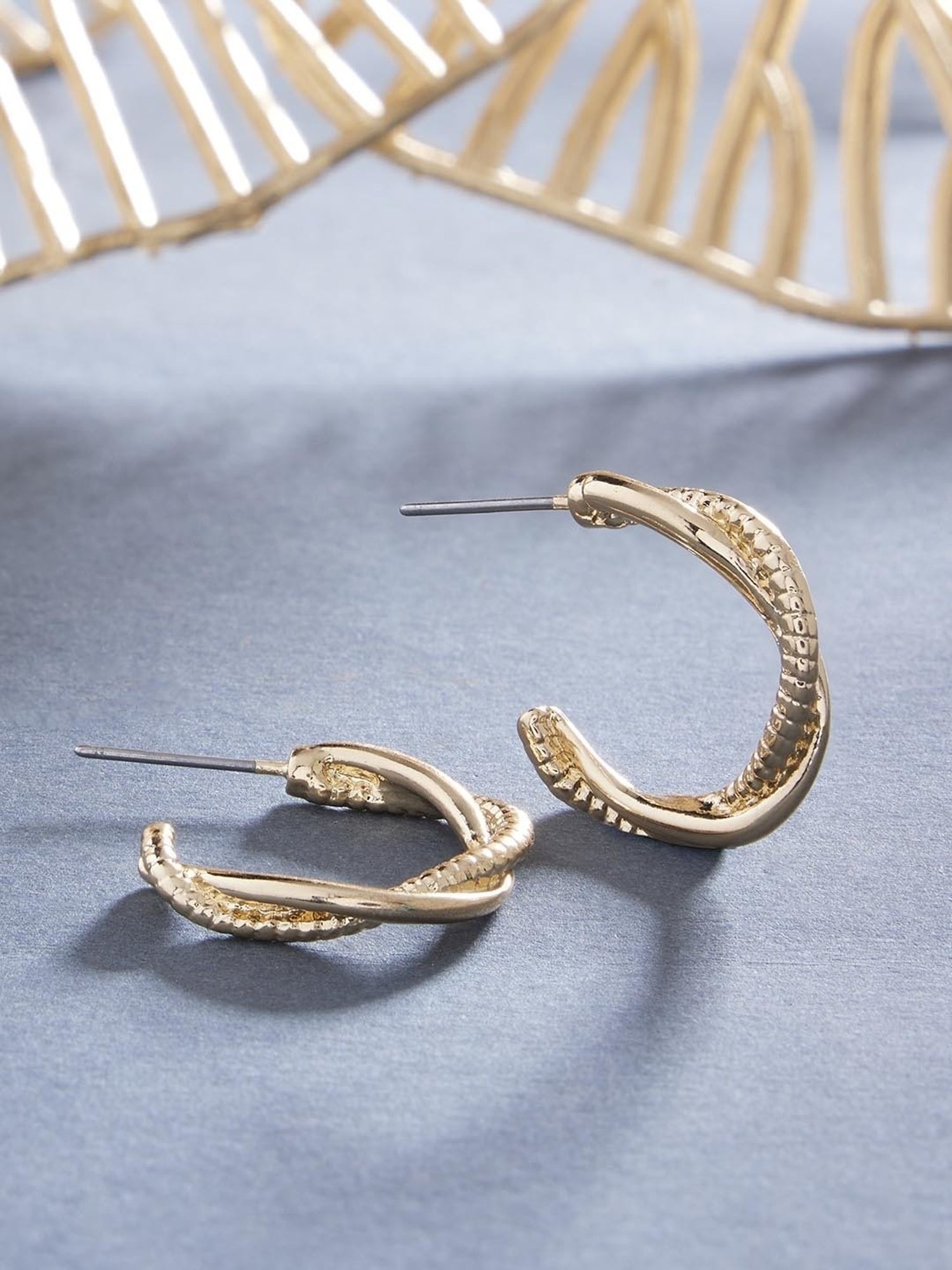 Accessorize London Super Classics Twist Golden Hoop Earrings