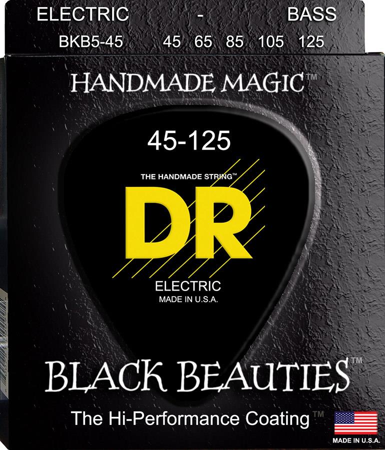 DR Black Beauties Extra-Life - Medium 5-String - Bass Guitar Strings