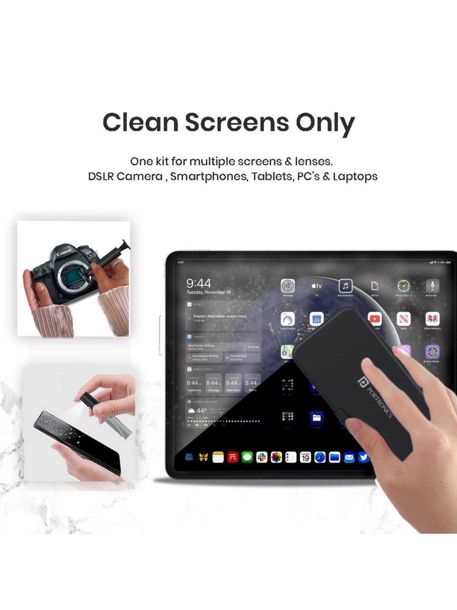 GRIPP 4 in 1 Professional Screen Cleaner Kit Includes Screen Cleanser Spray 150ml (Blue)