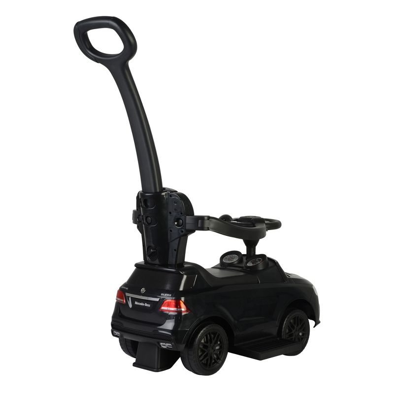 Best Ride On Cars 3 in 1 Mercedes Toddler Realistic Toy Push Vehicle, Stroller, and Rocker for Kids Ages 1 to 3 with LED Lights, Black