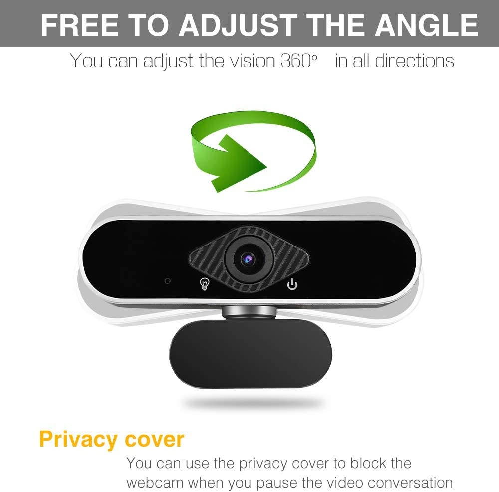 Webcam with Microphone,1080P USB Computer Webcam with Beauty Function[ Plug and Play 30fps],for Pc Video Conferencing/Caling/Gaming,Laptop/Desktop/Mac/Skype/Youtobe/Zoom/Facetime