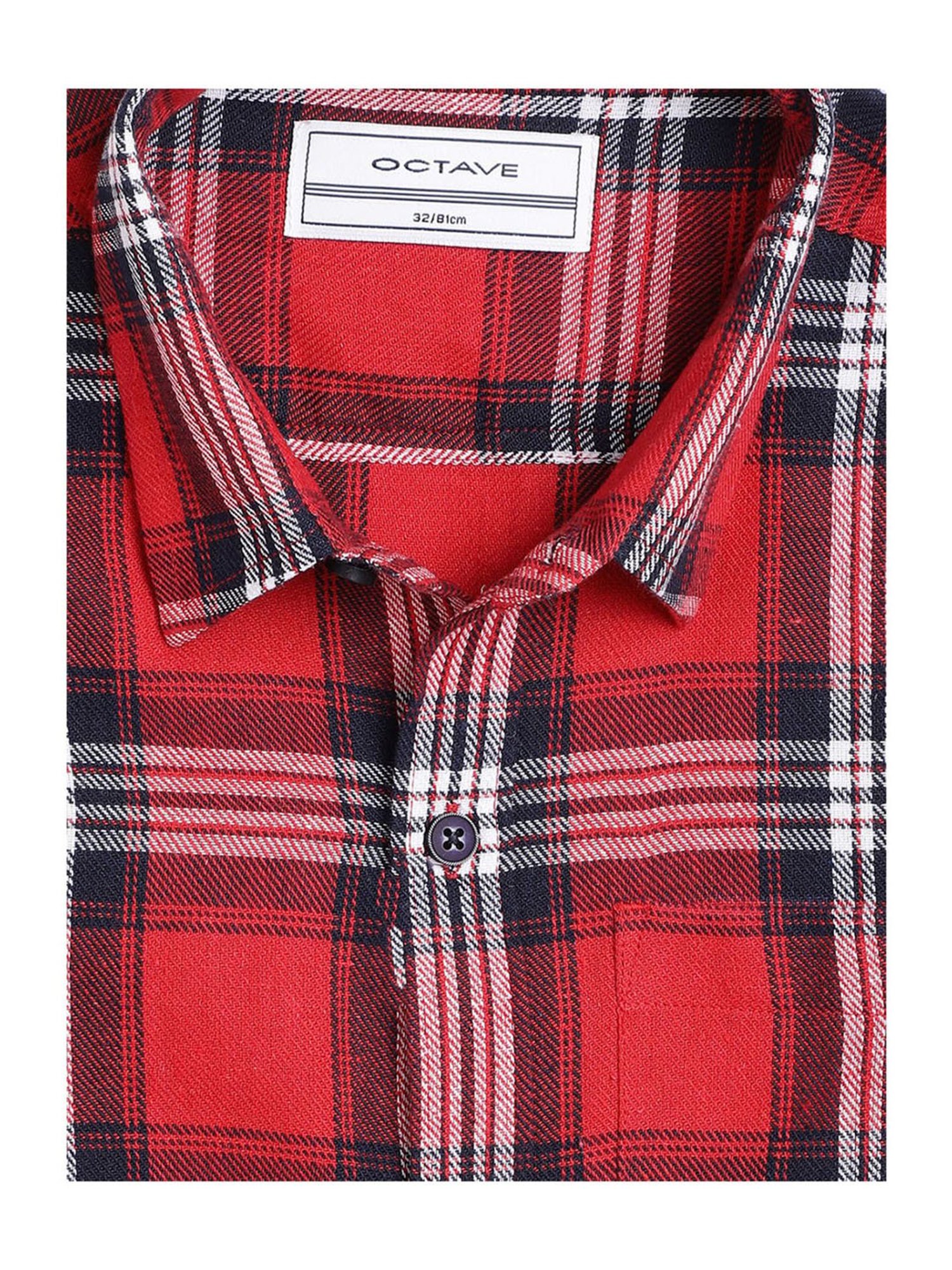 Octave Boys Red Checks Full Sleeves Shirt