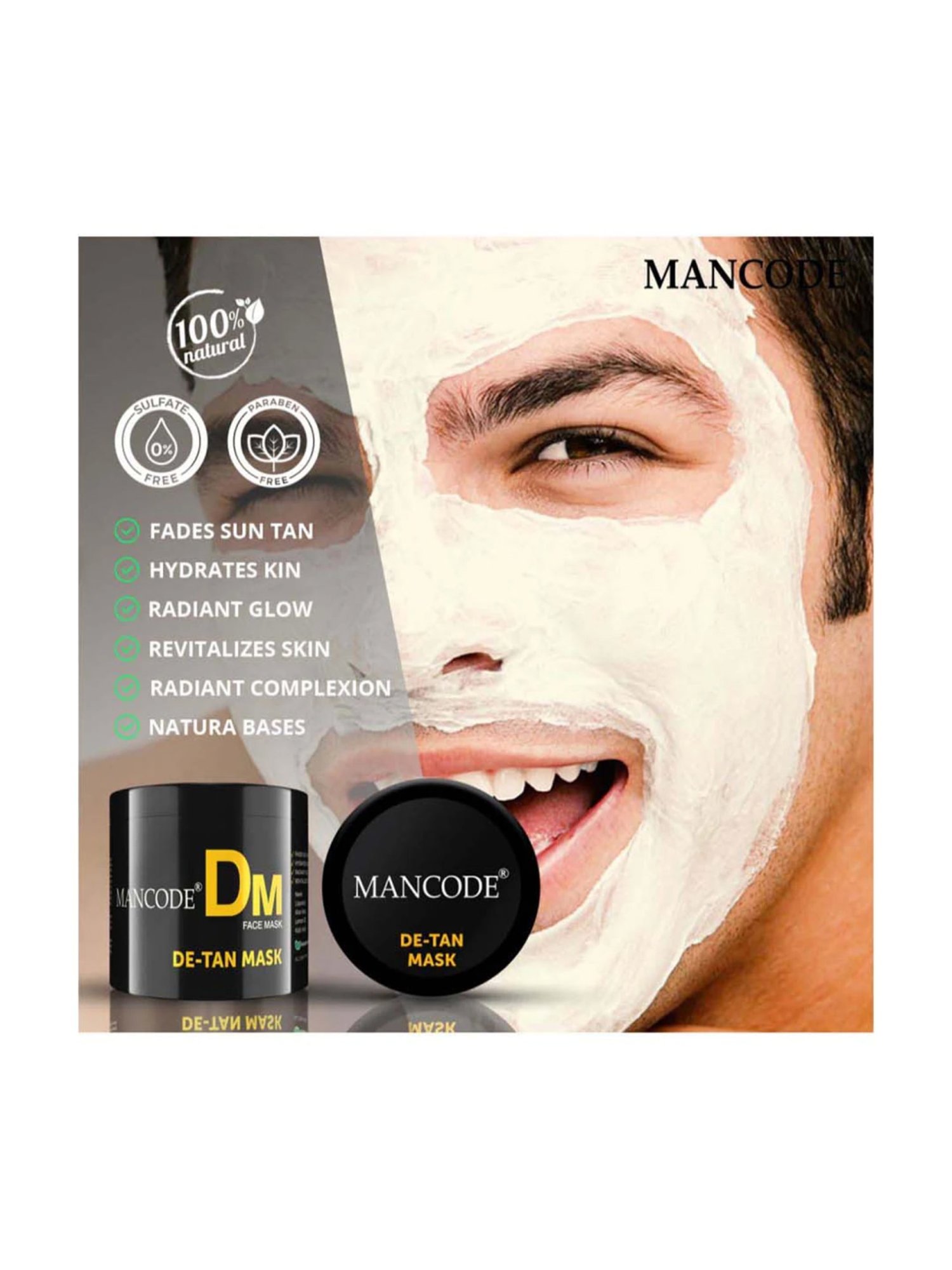 Mancode De-Tan Mask - 100 gm
