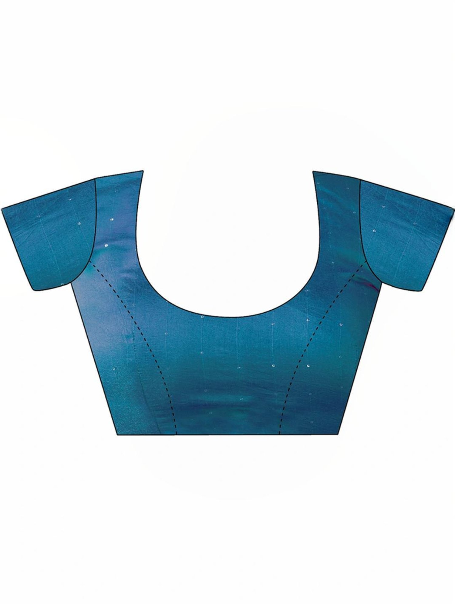 Satrani Blue Floral Print Saree With Unstitched Blouse