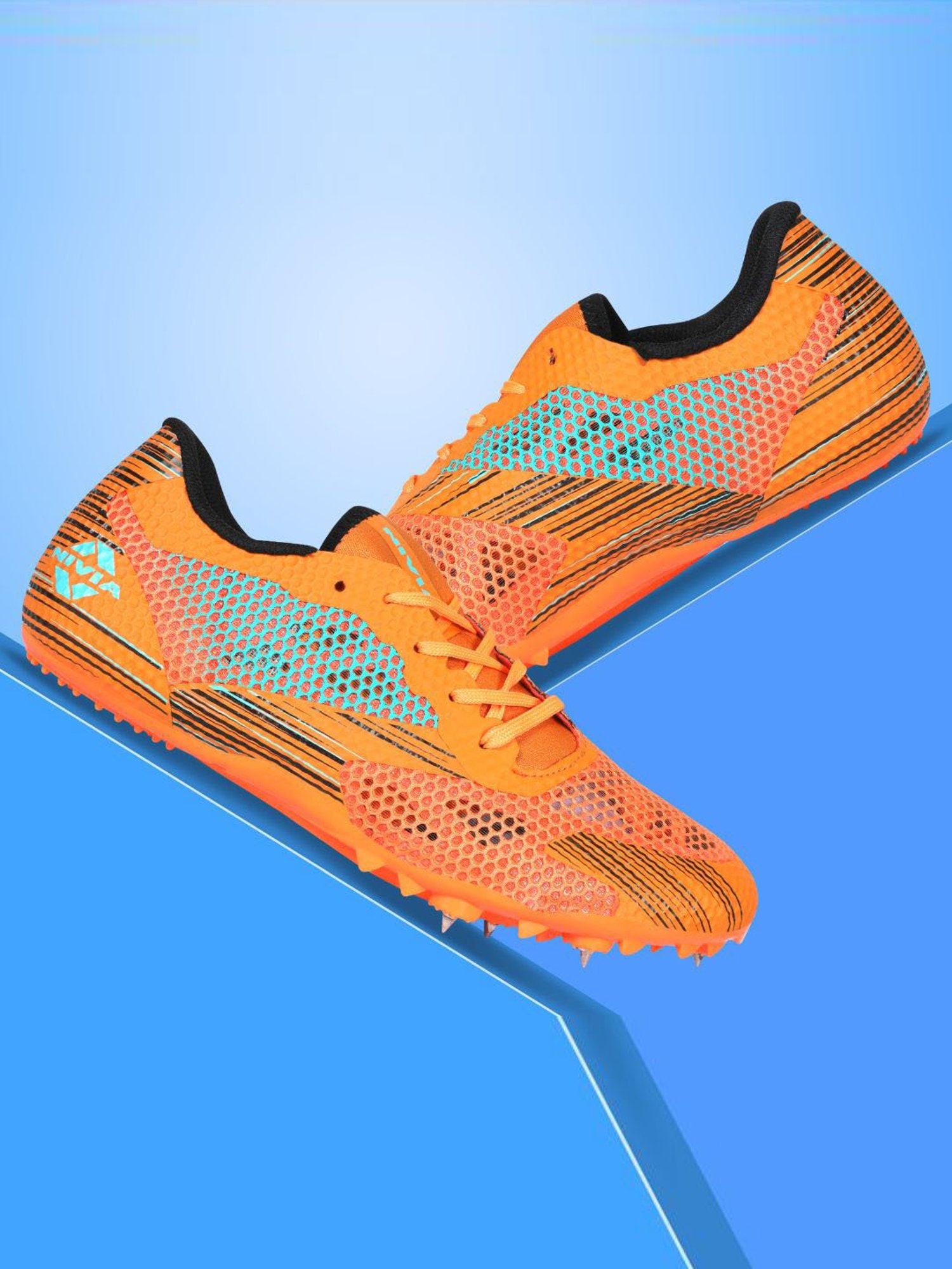 Nivia Men's Track and field-100 Orange Cricket Shoes