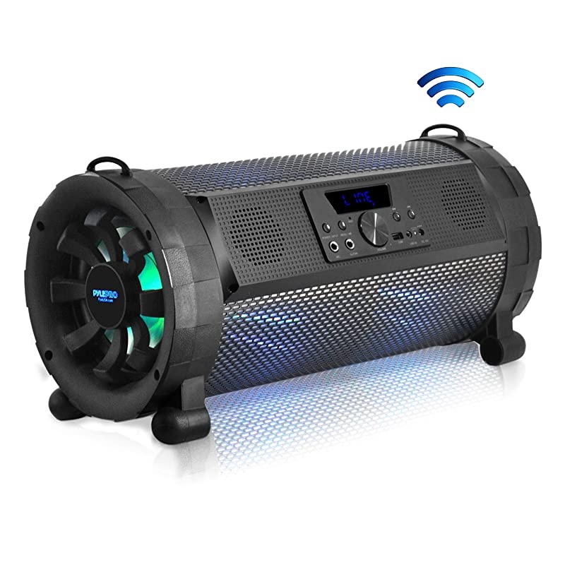 Bluetooth Boombox Street Blaster Stereo Speaker Portable Wireless Power FM Radio MP3 System w Remote LED Lights Rechargeable Battery PBMSPG190