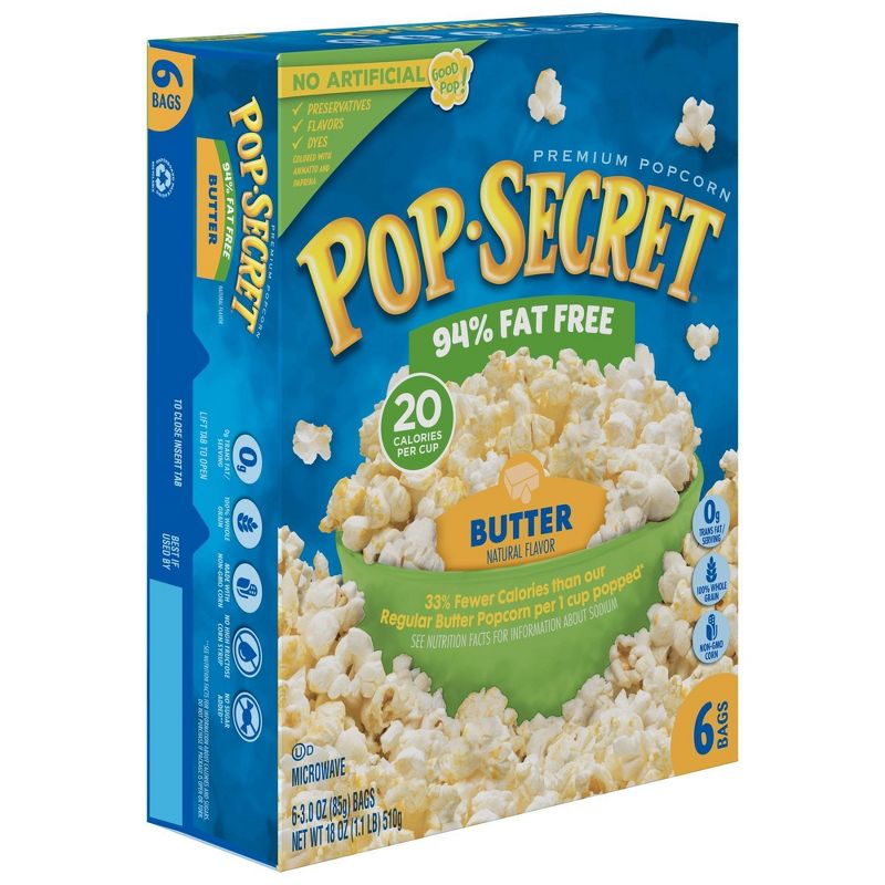 Pop Secret Butter 94% Fat Free Popcorn - 18oz/6ct