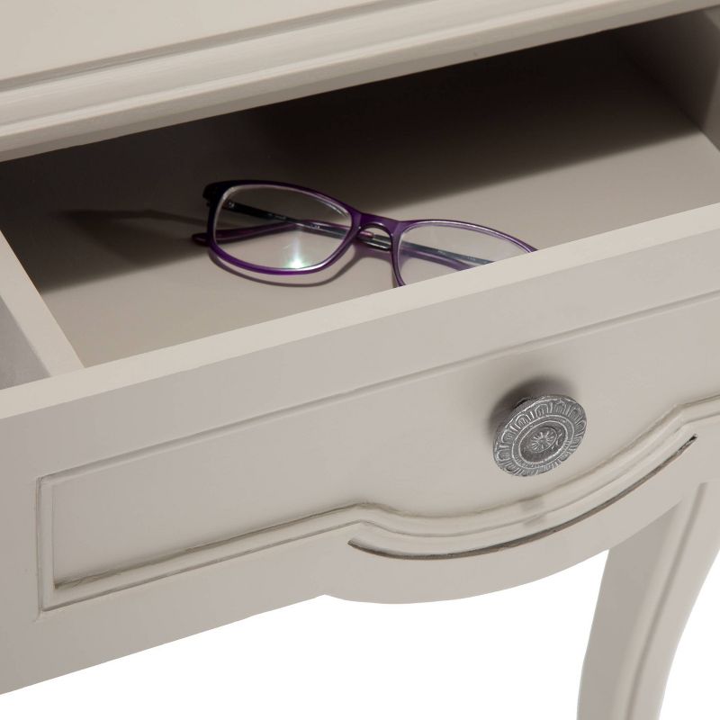 Heston End Table Nightstand with Drawers Gray - Finch