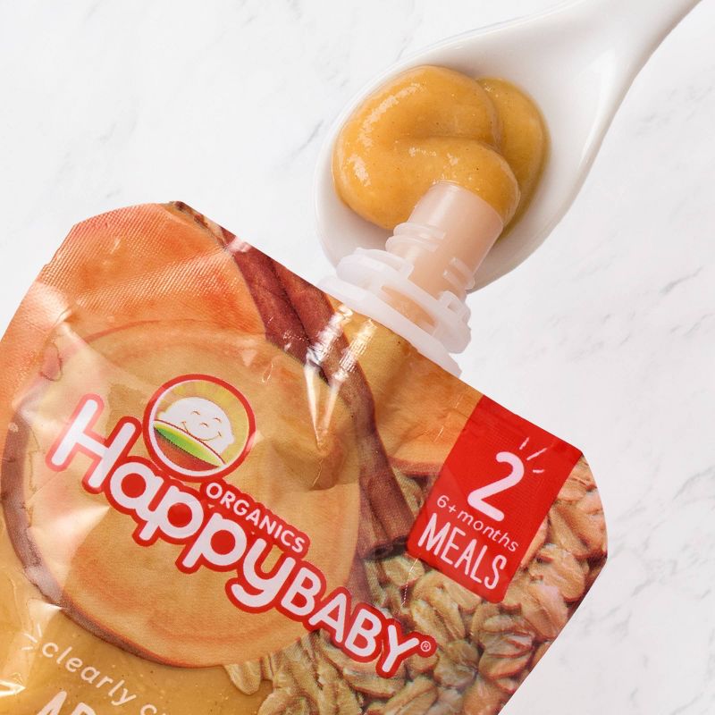 HappyBaby Clearly Crafted Apples Sweet Potatoes & Granola Baby Food Pouch - 4oz