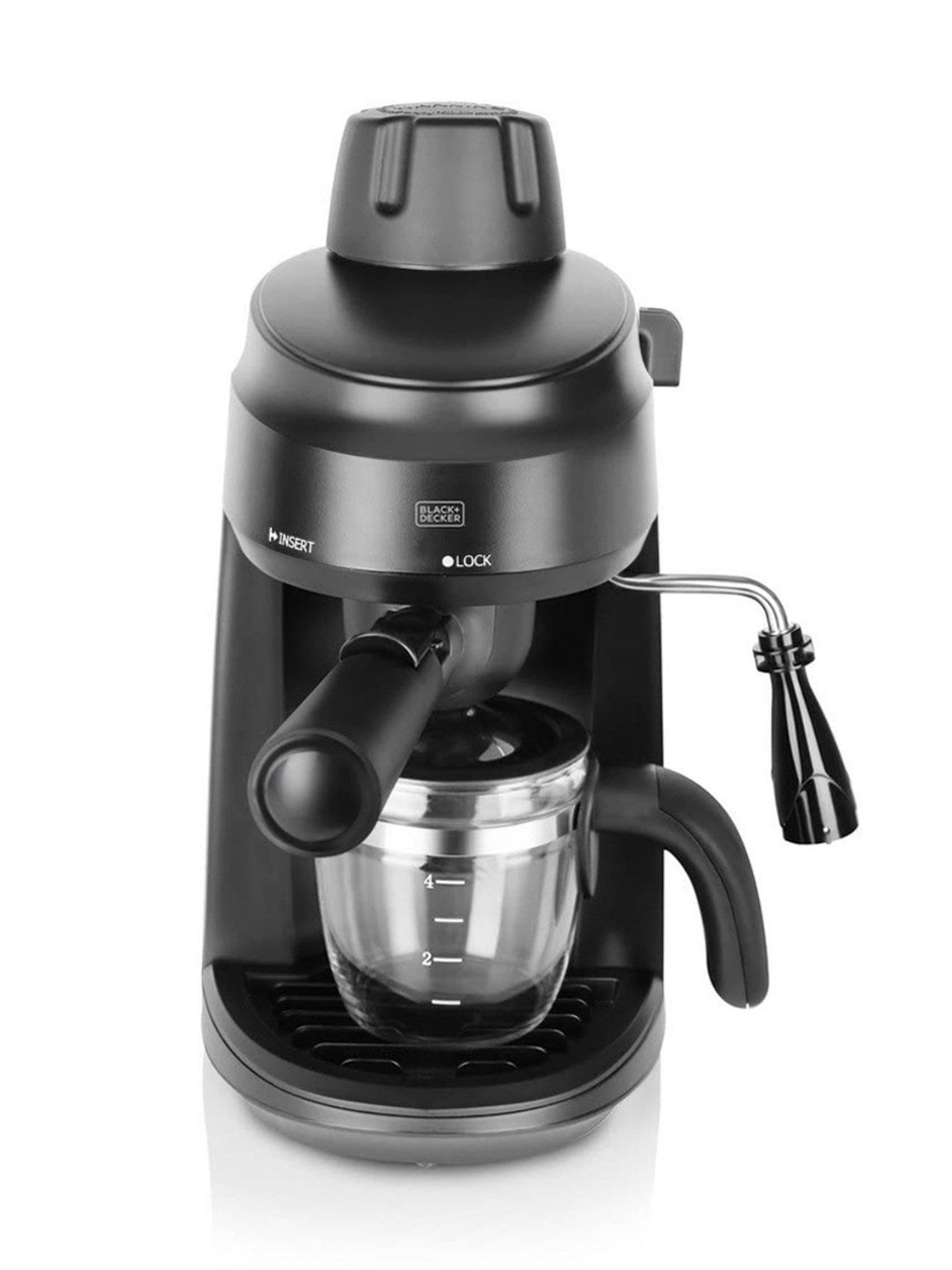 BLACK+DECKER BXCM0401IN Coffee Maker 870W with Espresso and Cappuccino (Black)