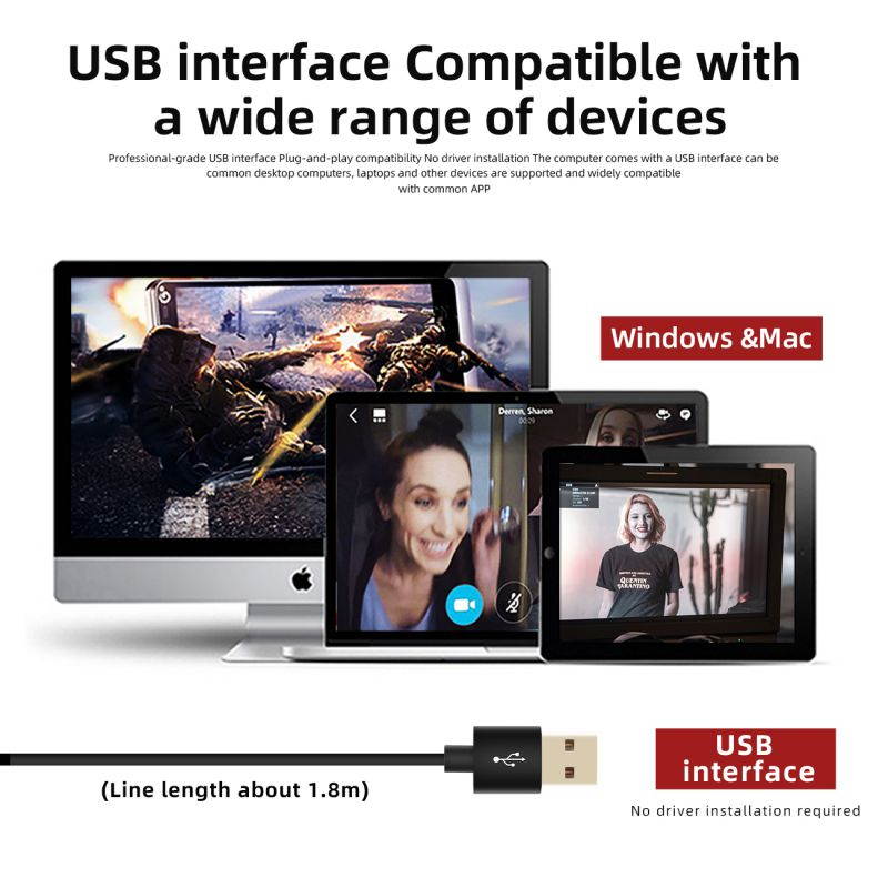 Depusheng USB Computer Microphone Desktop Condenser Microphone with Monitoring Interface for Gamelive, Singing, Meetings, Recording, etc