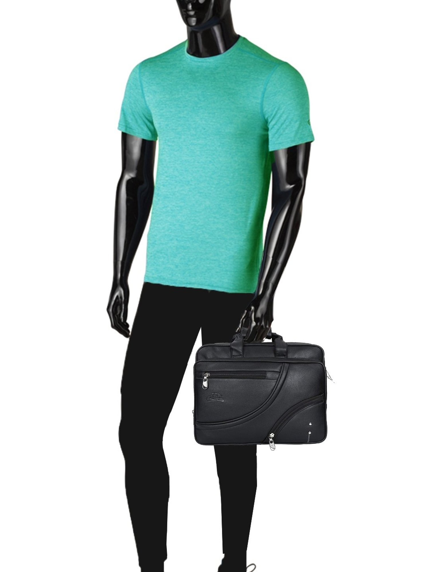 Priority Black Synthetic Large Messenger Bag