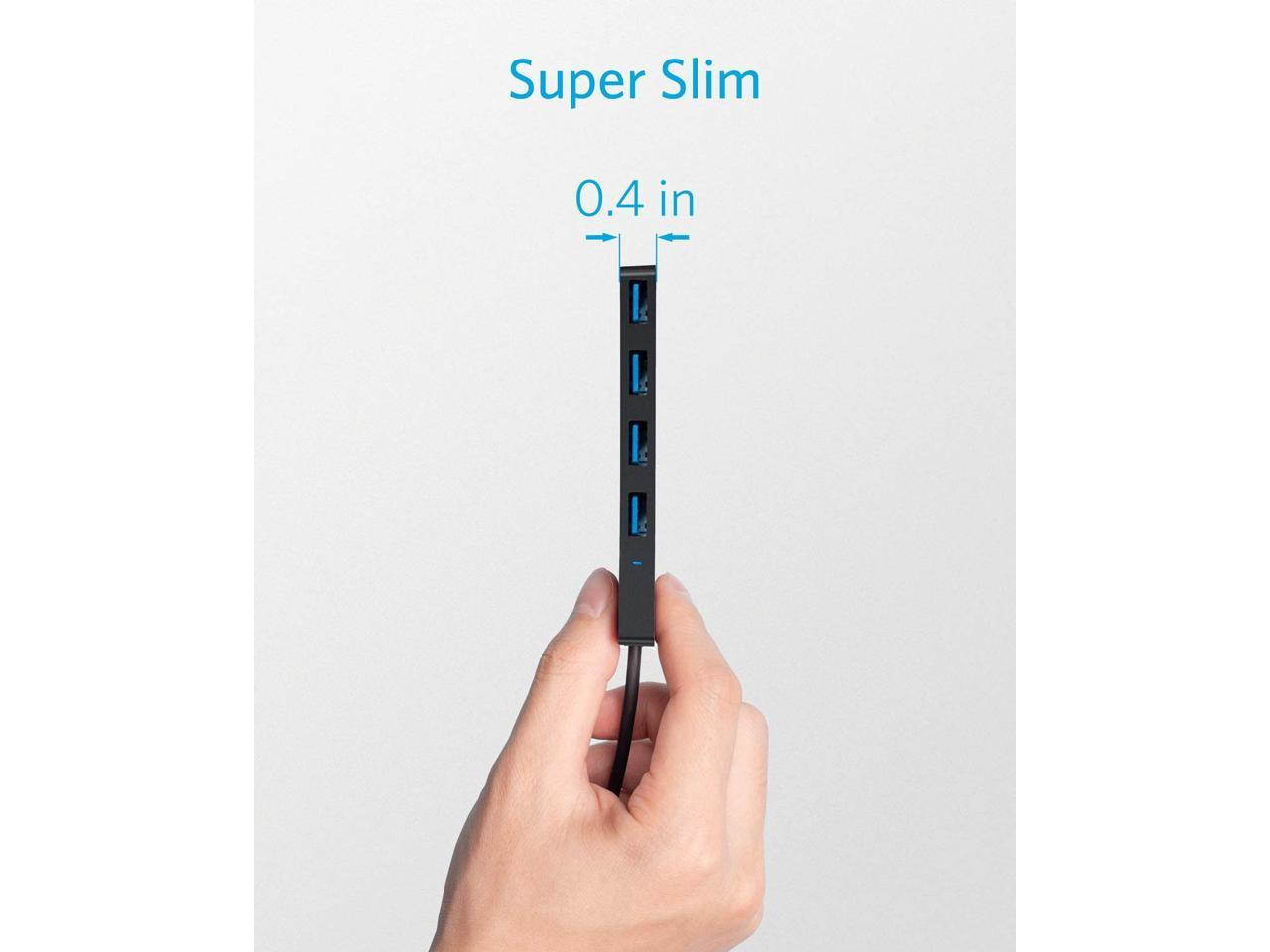 4-Port USB 3.0 Hub, Ultra-Slim Data USB Hub with 2 ft Extended Cable [Charging Not Supported], for MacBook, Mac Pro, Mac mini, iMac, Surface Pro, XPS, PC, Flash Drive, Mobile HDD