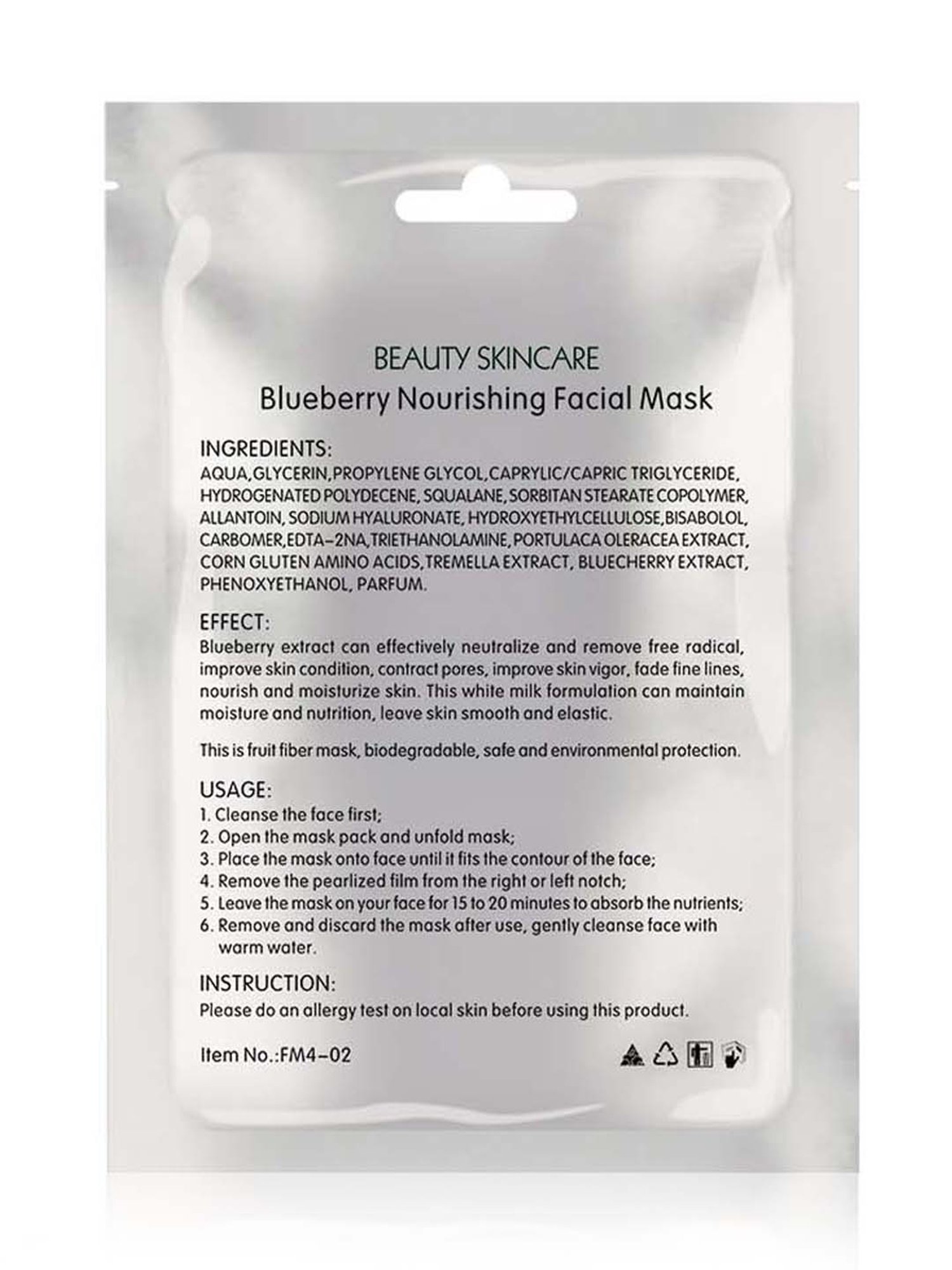 MONDSUB Blueberry Nourishing Face Sheet Masks (Pack of 4) - 25 gm Each