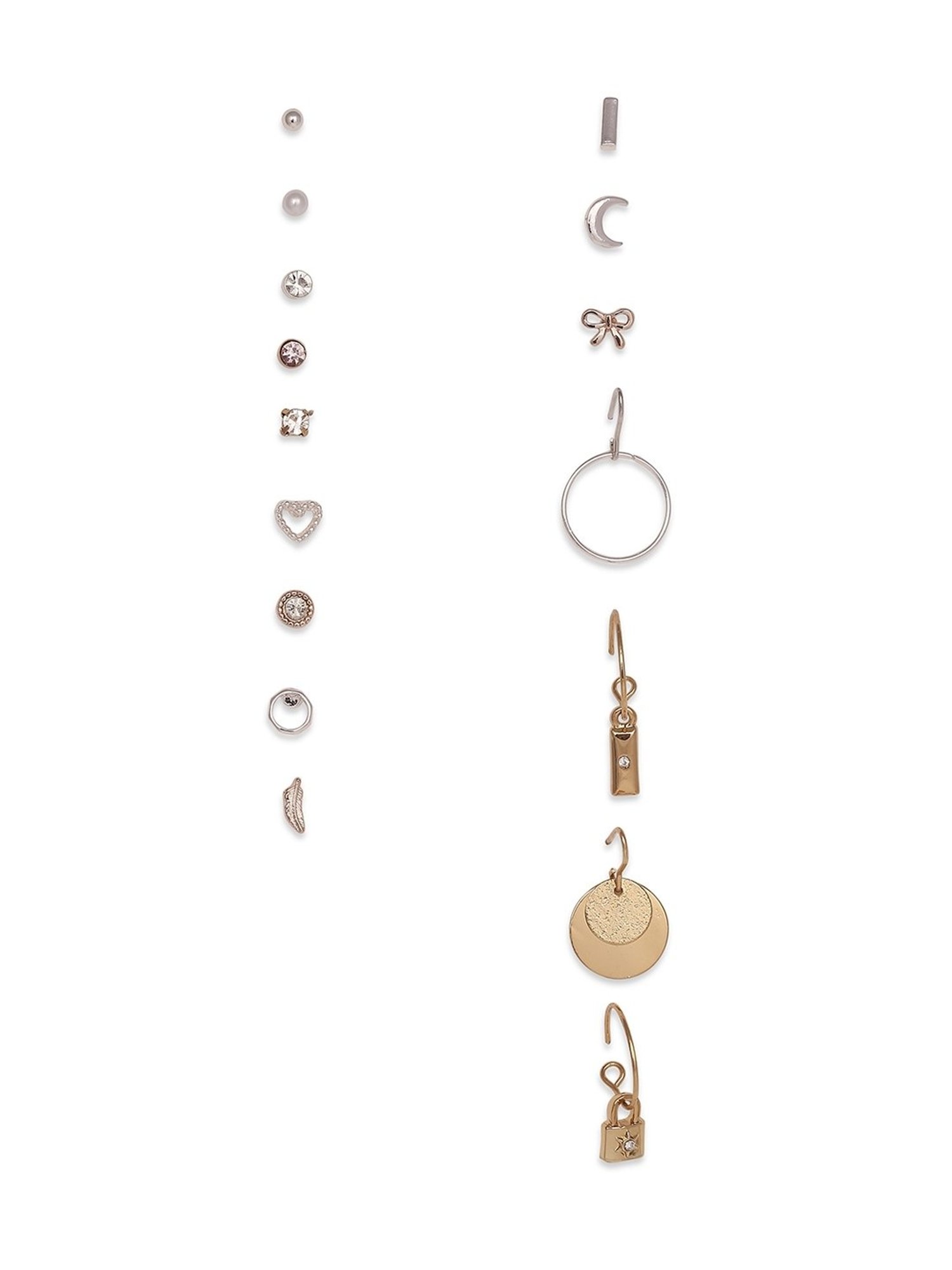 Lilly & Sparkle Set of 12 Studs and 4 Drop Earrings