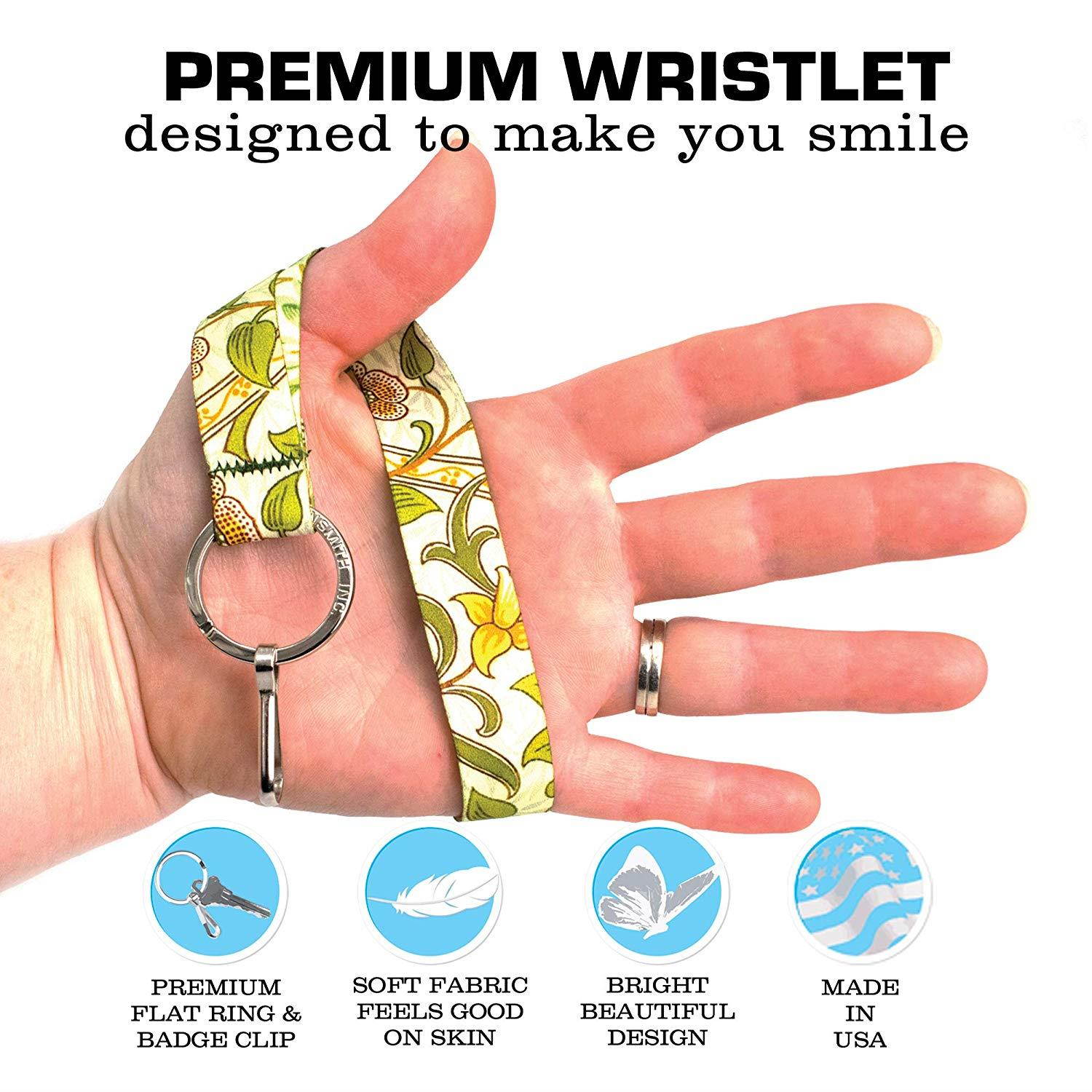 Buttonsmith William Morris Daffodil Premium Wristlet - Made in USA