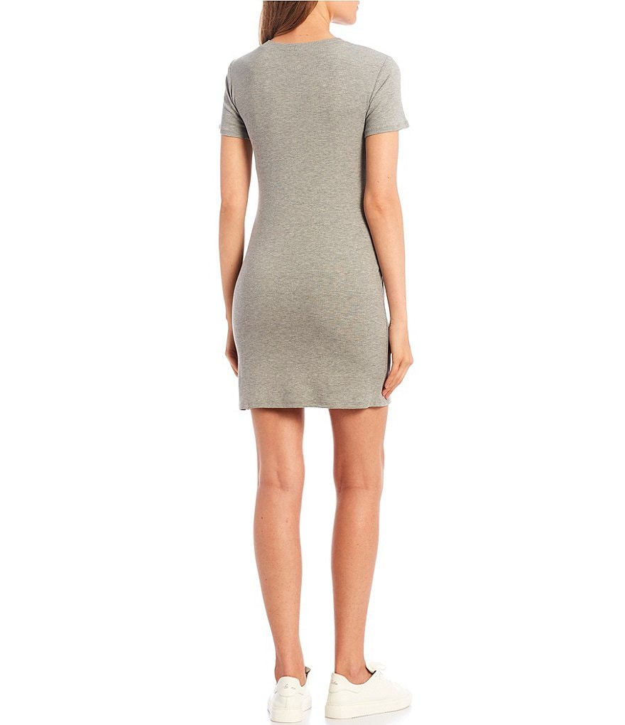 Copper Key Ribbed Short Sleeve Dress