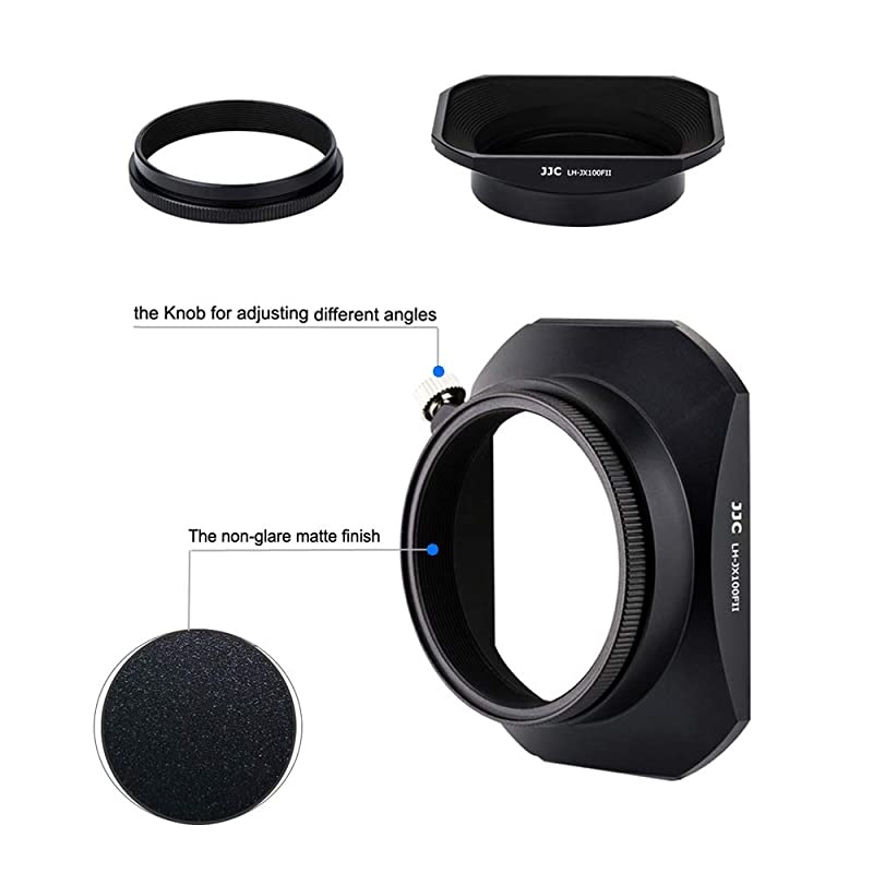 Camera Lens Hood  Lens Shade Set for Fuji Fujifilm X100V X100F X100T X100S X100 X70 Replaces Fujifilm LH-X100 AR-X100 Hood with a Hood Cap & Adapter Ring -Black