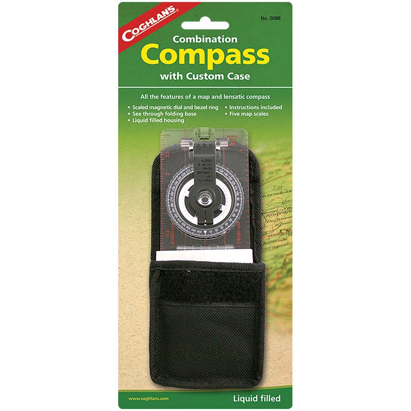 Coghlan's Combination Compass Map & Lensatic Liquid Filled Survival Tool w/ Case