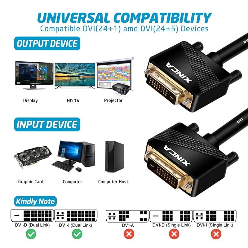 DVI to DVI Male to Male 2K Video Cable