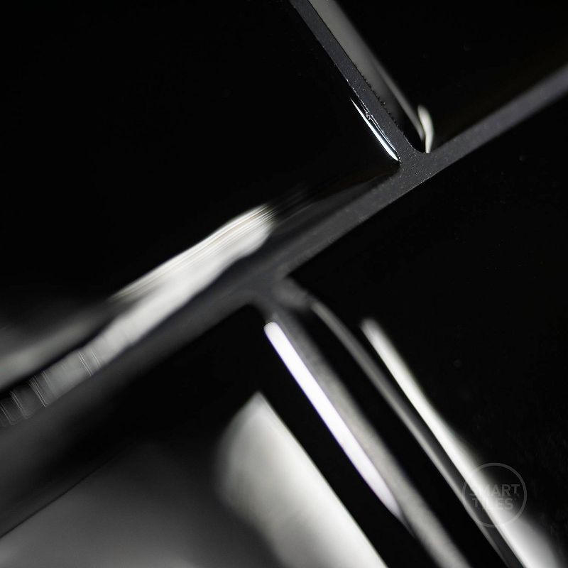 Smart Tiles 11.56'' X 8.38'' Self Adhesive 3D Peel and Stick Backsplash Tiles Black