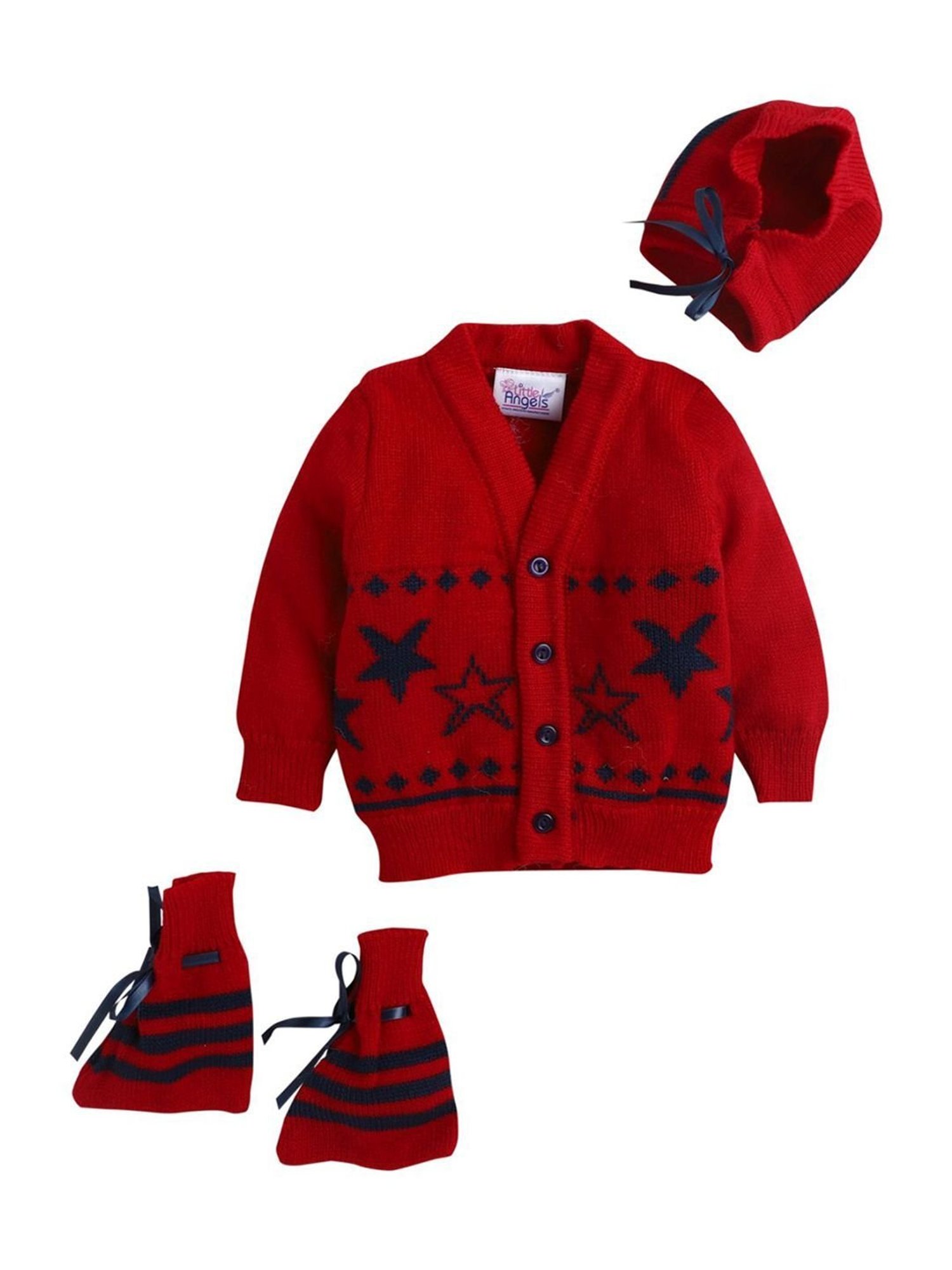 Pantaloons Baby Brown Cotton Printed Full Sleeves Sweater