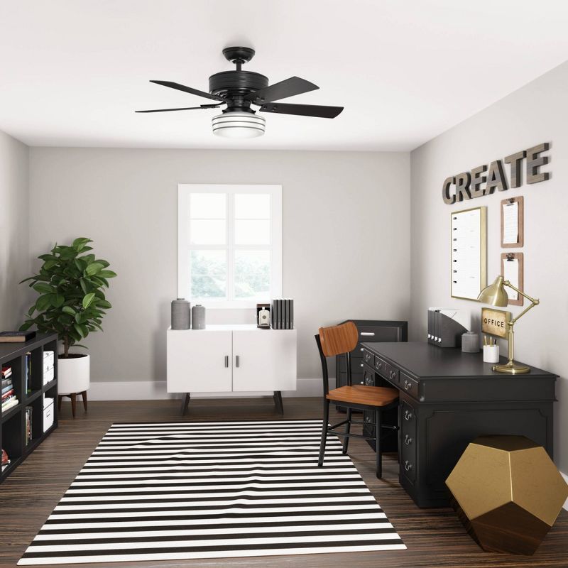 44" Cedar Key Damp Rated Ceiling Fan with Remote Black (Includes LED Light Bulb) - Hunter Fan