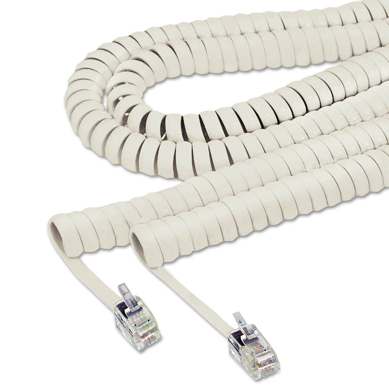 SOFTALK LLC Coiled Phone Cord Plug/Plug 25 ft. Ash 42215