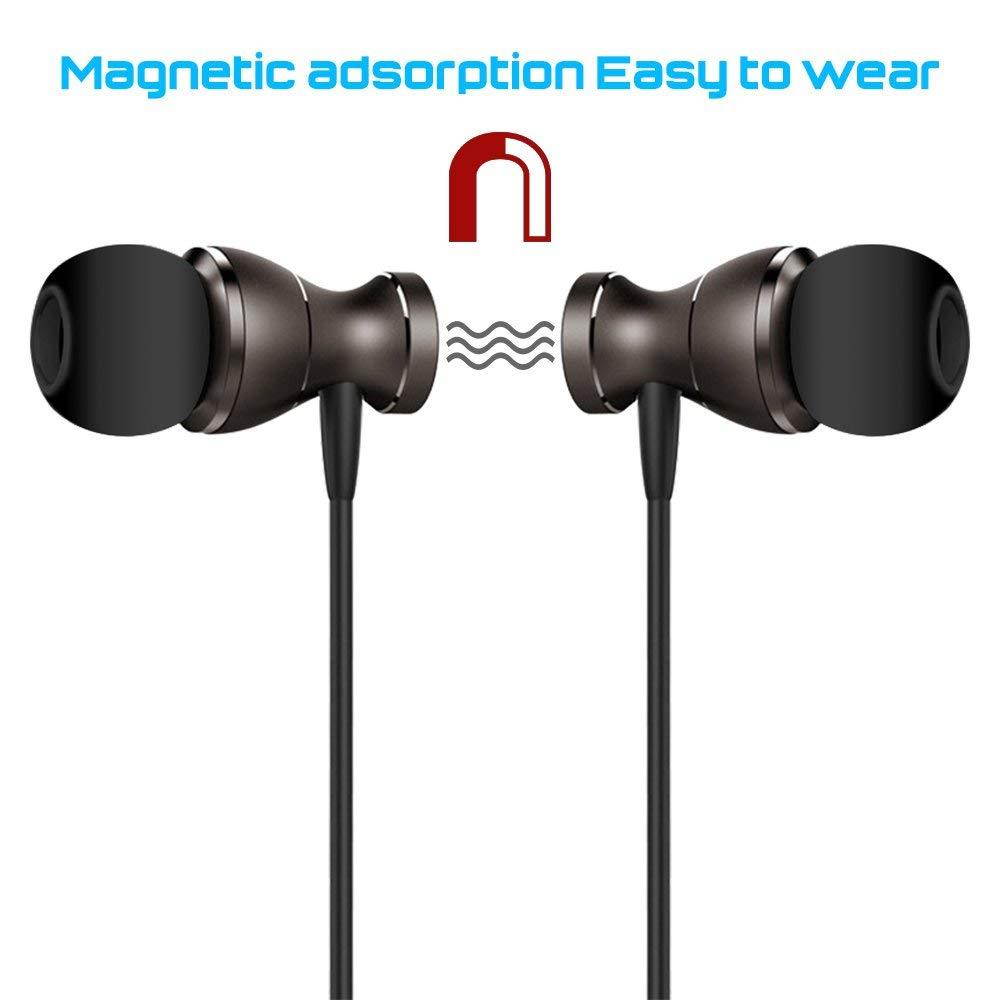 2 Packs Magnetic Earbud Headphones with Remote & Microphone, DaKuan in Ear Earphone Stereo Sound Noise Isolating Tangle Free for Smartphones, Laptops, Gaming, Fits All 3.5mm Interface Device