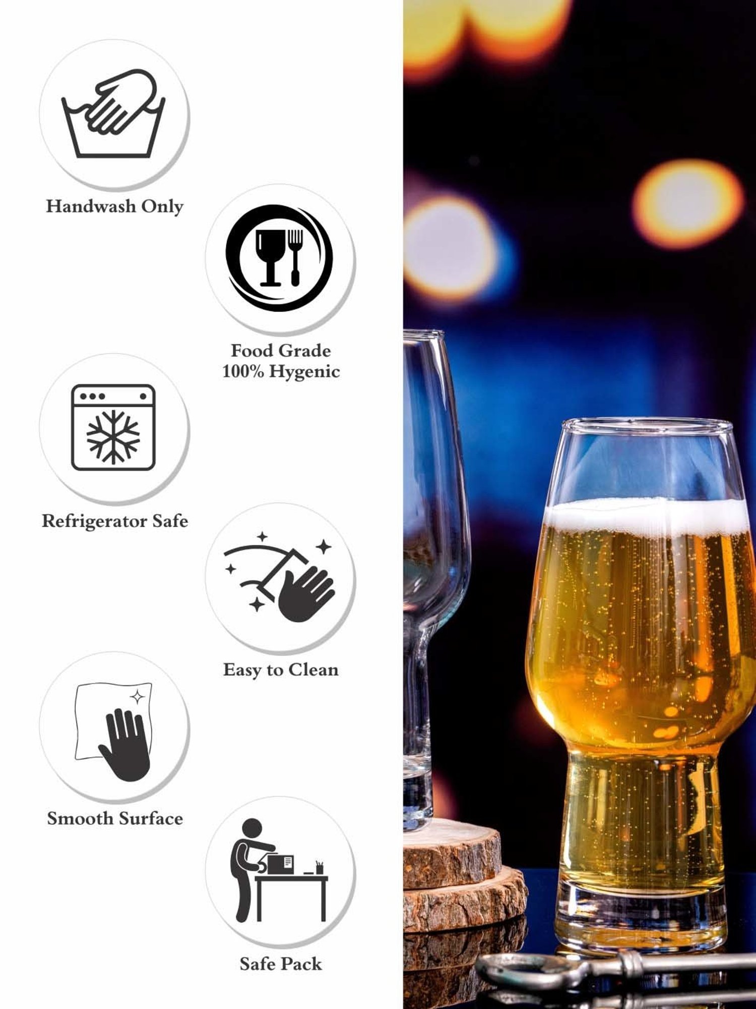 ROXX Transparent Glass Euro Tumbler (0.47 L) - Set of 4