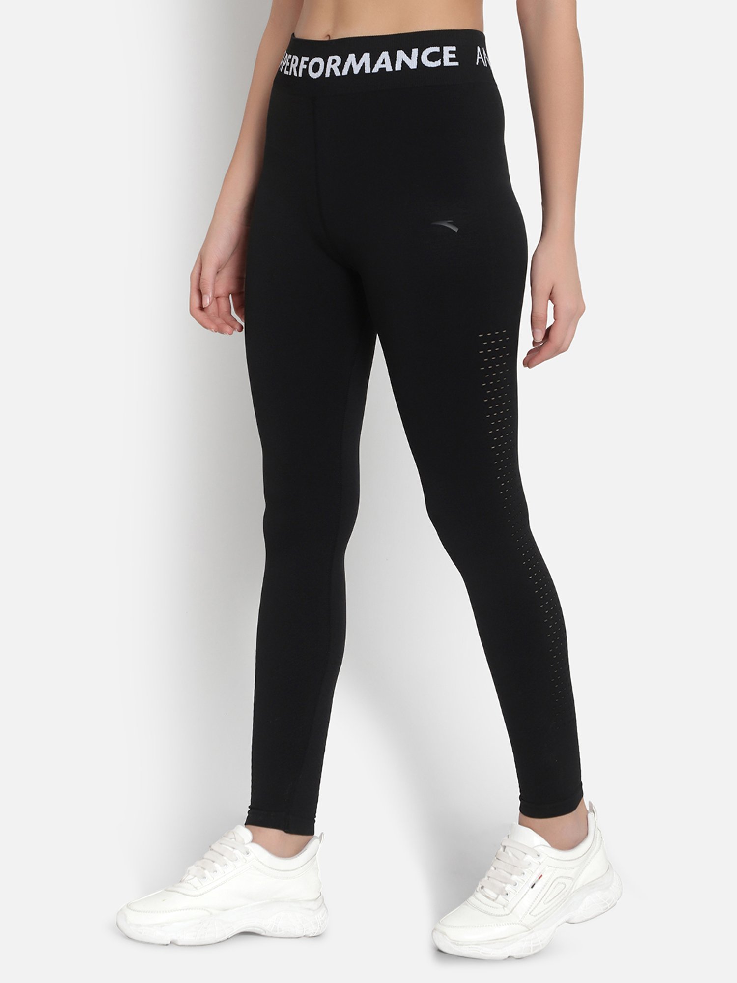 Anta Black Mid Rise Tights