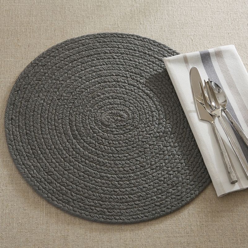 Split P Essex Round Placemat Set - Charcoal