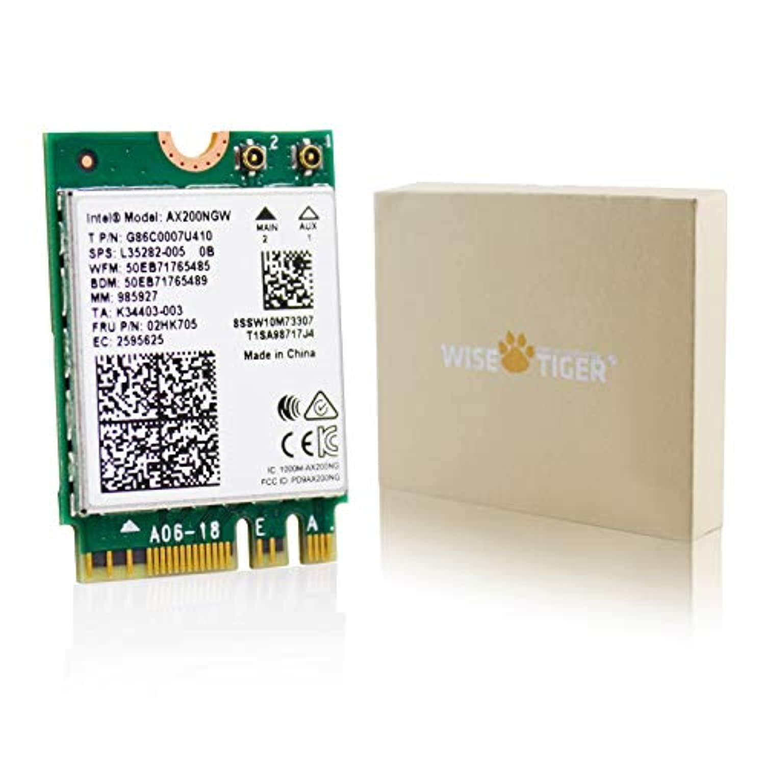 wise tiger ax200ngw wireless card, wi-fi 6 11ax wifi module 2 x 2 mu-mimo dual band wireless card with bluetooth 5.1 internal wifi adapter support windows 10 64bit, m.2/ngff