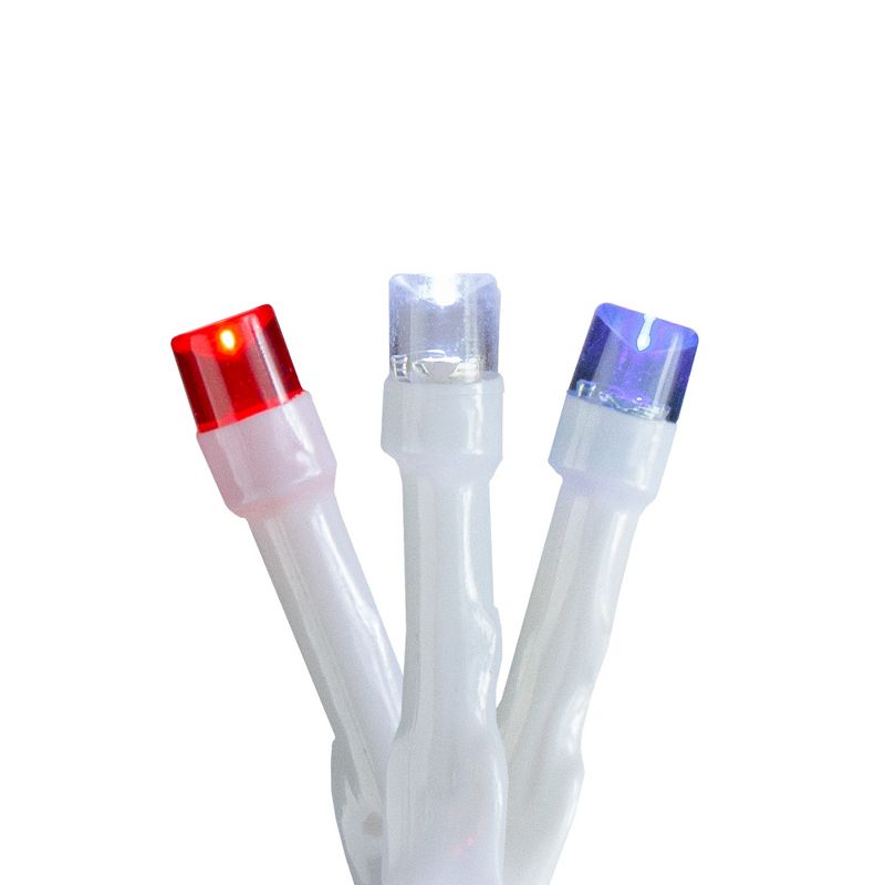 Brite Star 15 Battery Operated Red and White LED Christmas Lights - 5 ft White Wire