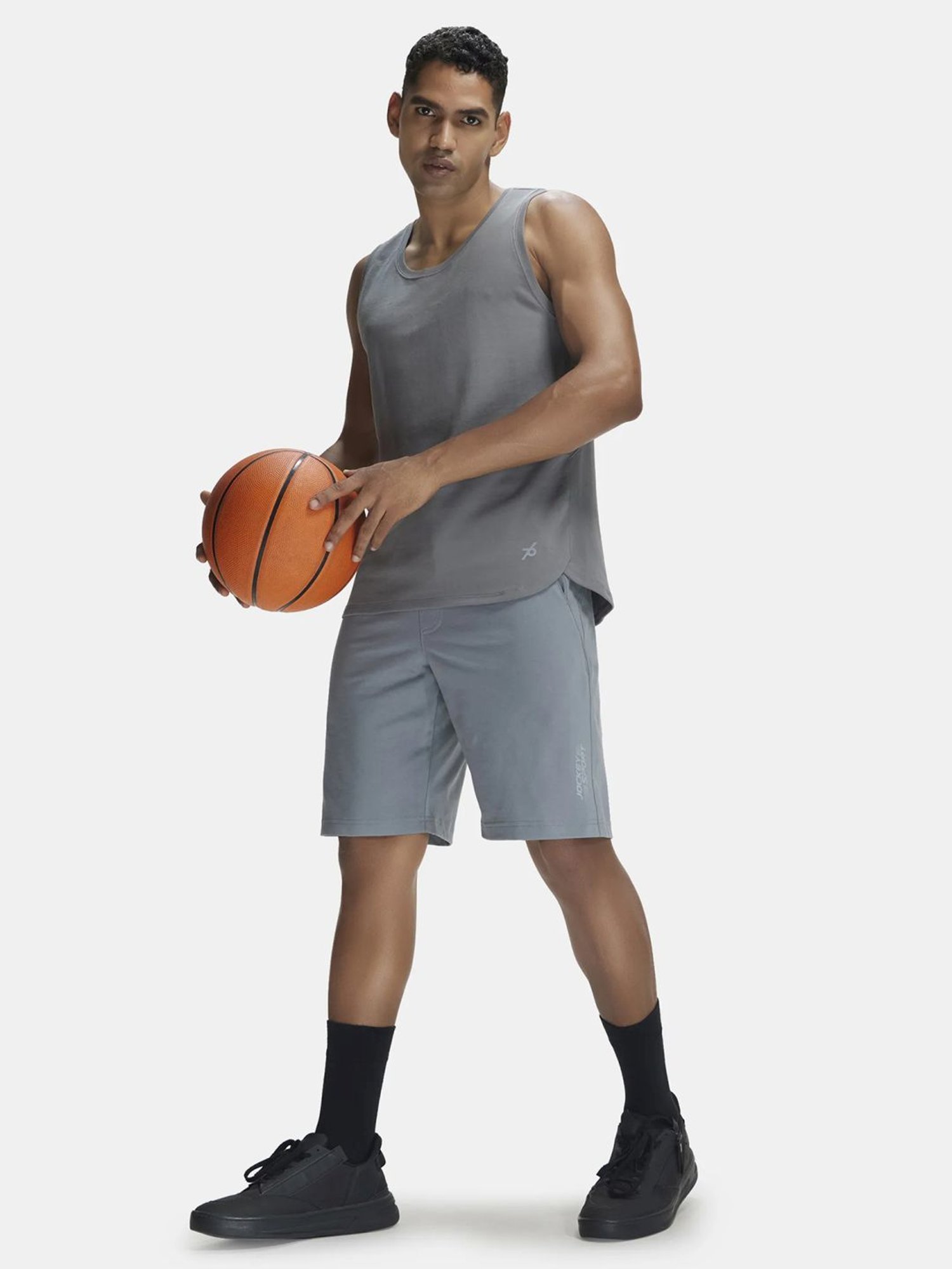 Jockey SP26 Grey Super Combed Cotton Rich Shorts with Side Pocket