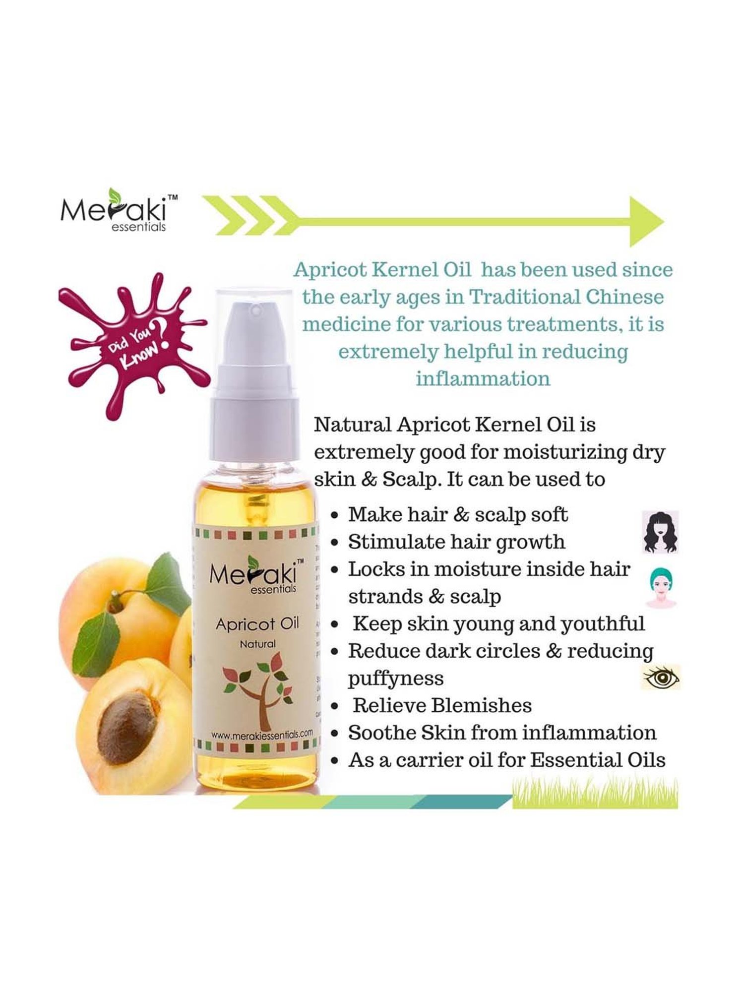Meraki Essentials Apricot Natural Oil - 50 ml